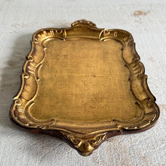 Mid Century Gold Gilt Vanity Tray - Gumps Tray - Made in Italy - Picture 3 of 9